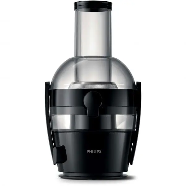 Philips Storcator fructe Philips Viva Collection HR1855/70, putere 700W, capacitate recipient suc 0.8 litri, capacitate recipient pulpa 1.2 litri, 1 treapta de viteza, tub XL, culoare negru