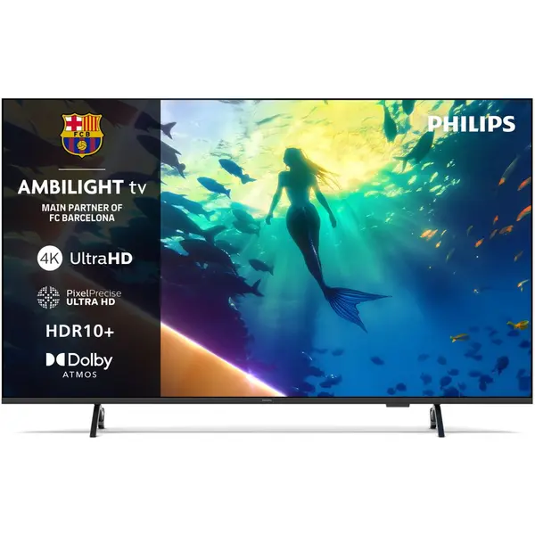 Philips Televizor Philips AMBILIGHT tv LED 55PUS8010, 139 cm, Smart TV, 4K Ultra HD, Clasa E (Model 2025), Negru