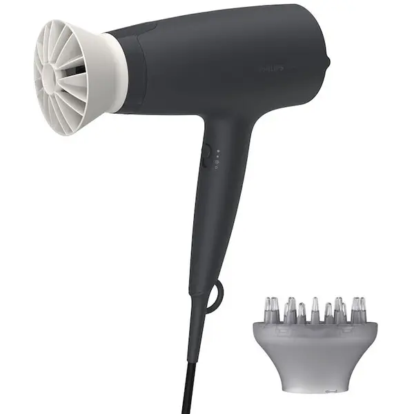 Philips Uscator de par Philips 3000 series BHD302/30, 1600 W, 3 setari de temperatura, Negru
