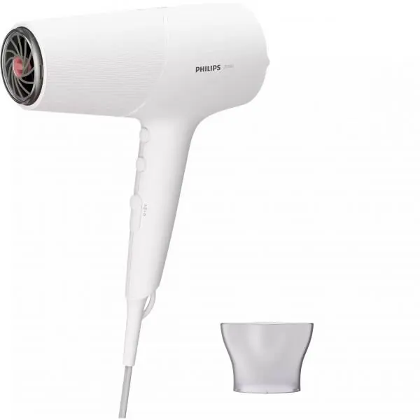 Philips Uscator de par Philips 5000, BHD500/00, 2100W, (6 viteze), 3 setari de temperatura & 2 de viteze, cablu 1.8m, cap de coafare: 14mm, tehnologie thermoshield, carlig pentru depozitare, culoare: alb metalizat