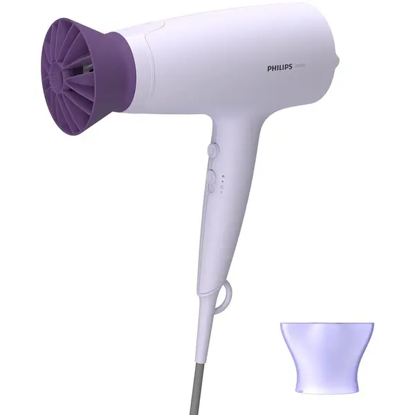 Philips Uscator de par Philips BHD341/10, 2100W, accesoriu Thermo Protect, 3 trepte de temperatura, 2 trepte de viteza, cap de coafare 14 mm, Lila