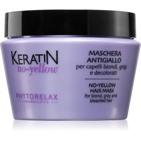 Phytorelax Laboratories Keratin No-Yellow mască împotriva tonurilor galbene pentru părul blond şi gri 250 ml