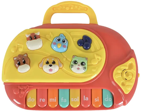 Pian muzical YaLi Toys - Cu animale, roșu