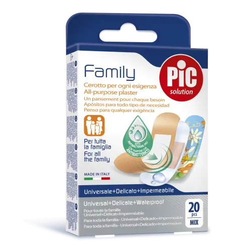 Pic plasturi asortati Family cu solutie antibacteriana, 20 buc. Zephyr Labs