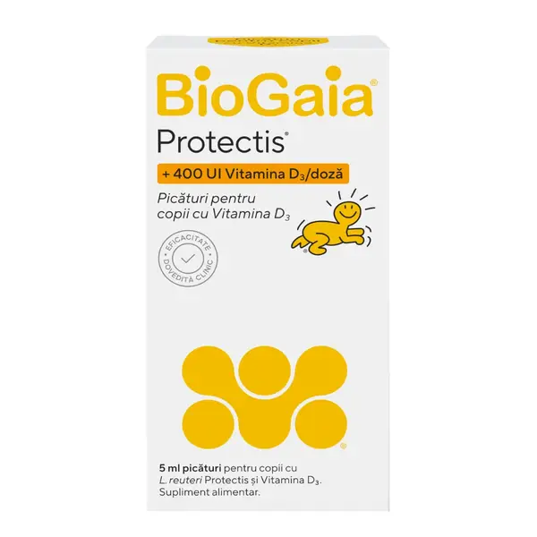 Picaturi pentru copii Protectis cu Vitamina D3, 5 ml, BioGaia