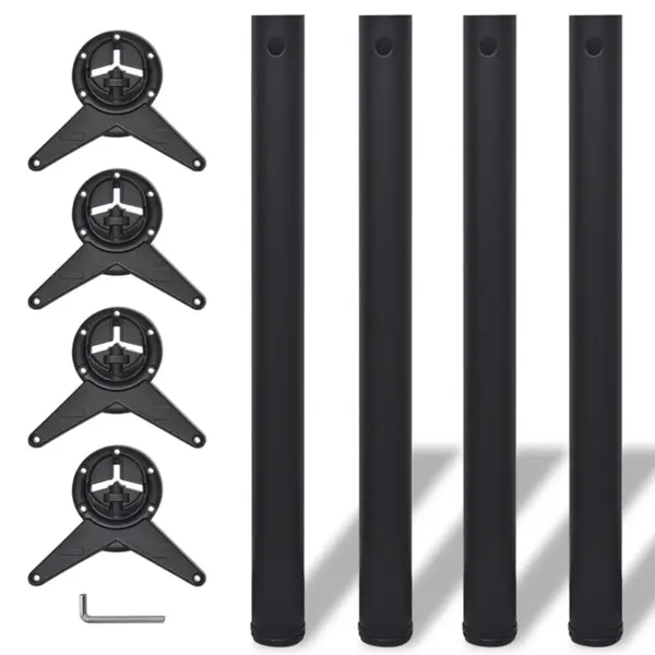 Picioare de masa inaltime reglabila, 4 buc. 710 mm negru