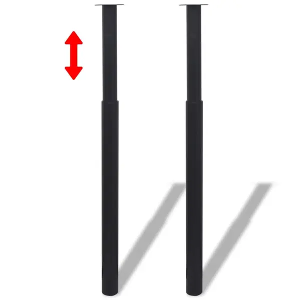 Picioare telescopice de masa, 2 buc., negru, 710 mm-1100 mm