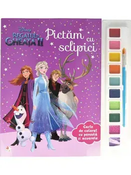 Pictam cu sclipici. Carte de colorat cu pensula si acuarele. Regatul de Gheata II/***