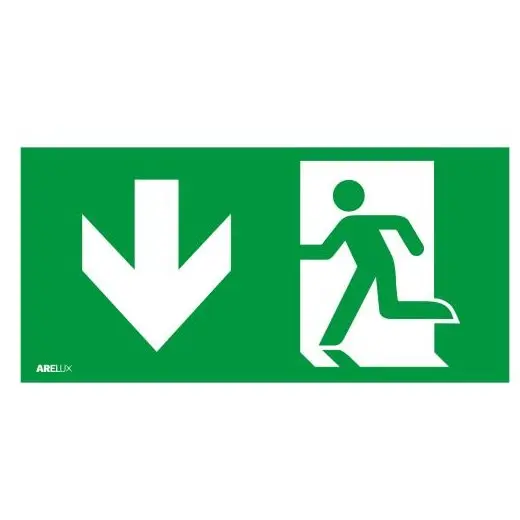 Pictograma pentru a indica directia de evacuare in jos Arelux AW60AD