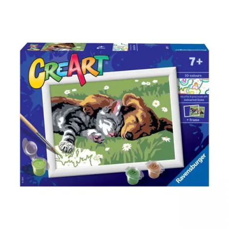 Pictura pe numere - catelus si pisicuta 28930 Ravensburger