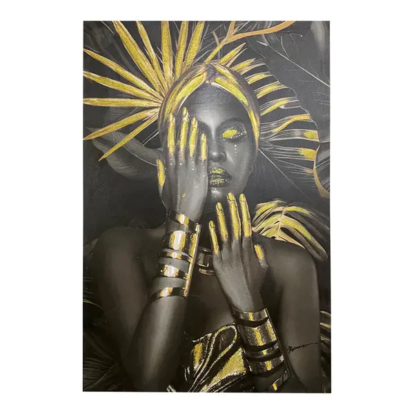 Pictura pe panza Umone, Negru, 80x120 cm