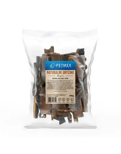 Piele de cerb câini naturală pentru ros igienă dentară PETMEX 500 g