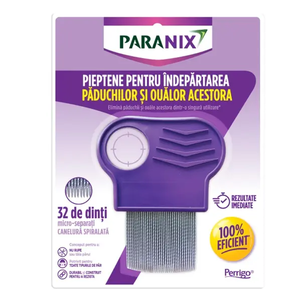 Pieptene pentru indepartarea paduchilor, 1 bucata, Paranix