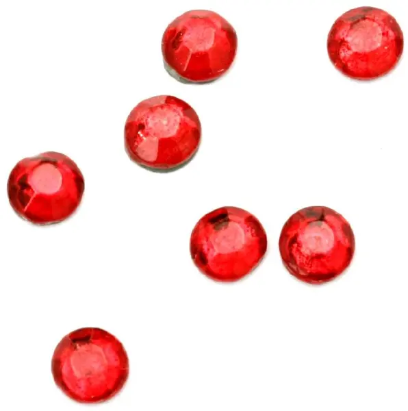 Pietricică de sticlă cu adeziv Em Art - 2 g/4 mm, Fațetat, roşu(54 buc.)