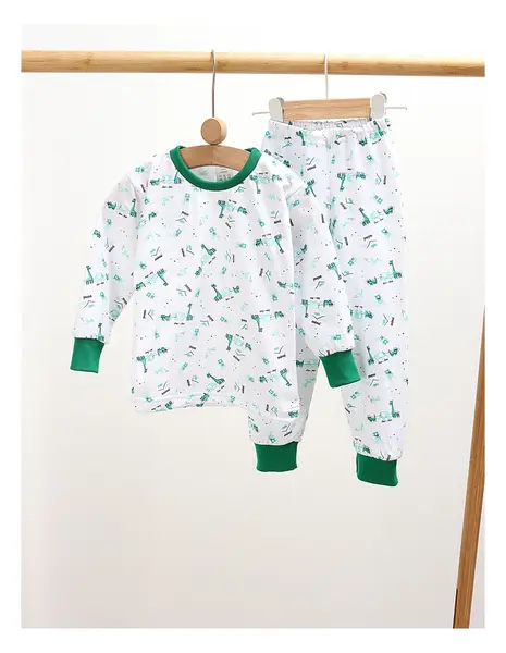 Pijama bbc ML Romania, Cute Animal, alb-verde