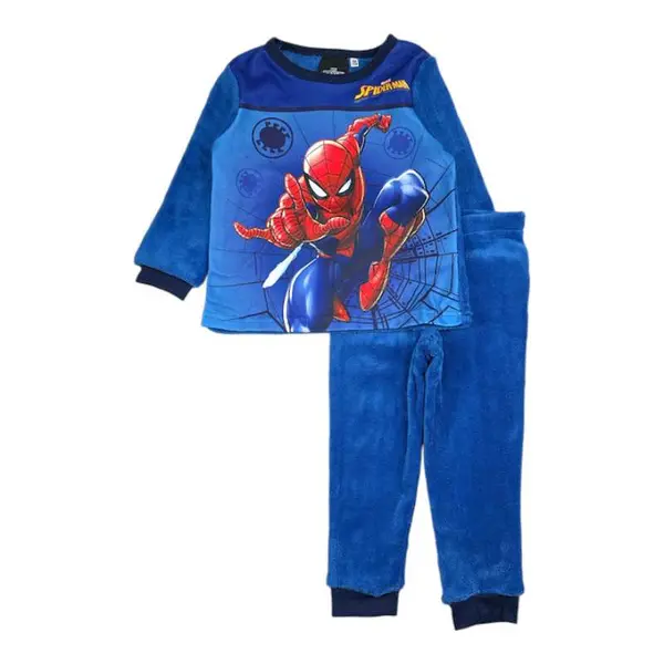 Pijama copii, cu maneca lunga, cocolino, albastru, Spiderman Engros