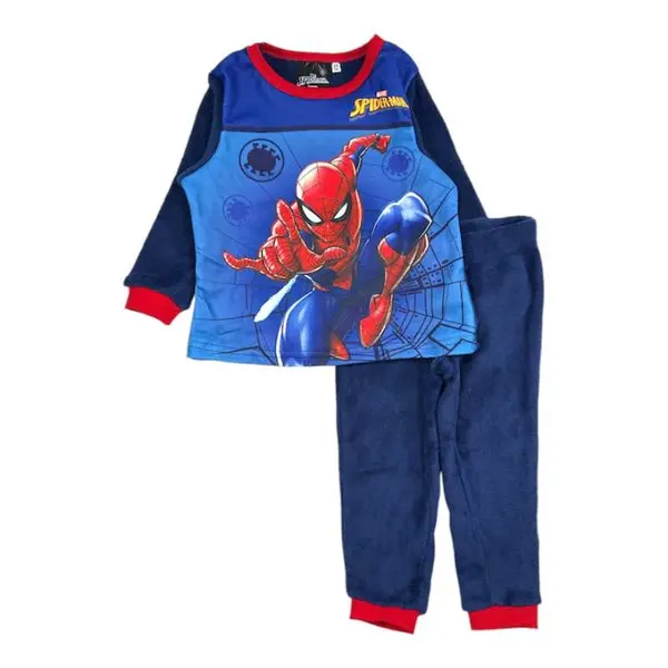 Pijama copii, cu maneca lunga, cocolino, albastru, Spiderman, Marvel Engros