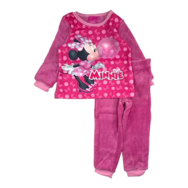 Pijama copii, cu maneca lunga, cocolino, fucsia, Minnie Mouse, Disney Engros