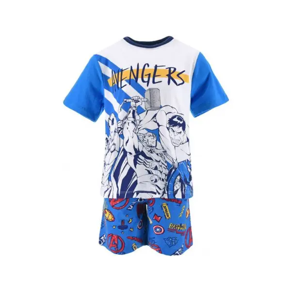 Pijama copii, cu maneca scurta, 100% bumbac, Avengers Engros