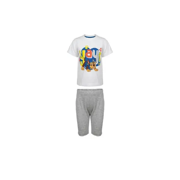 Pijama copii cu maneca scurta, alb gri, bumbac, YAY, Paw Patrol Engros