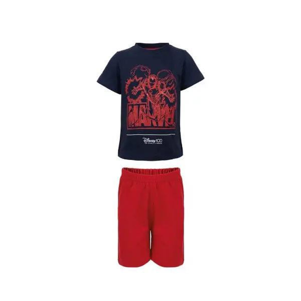 Pijama copii cu maneca scurta, multicolor, 100% bumbac, Avengers, Marvel Engros