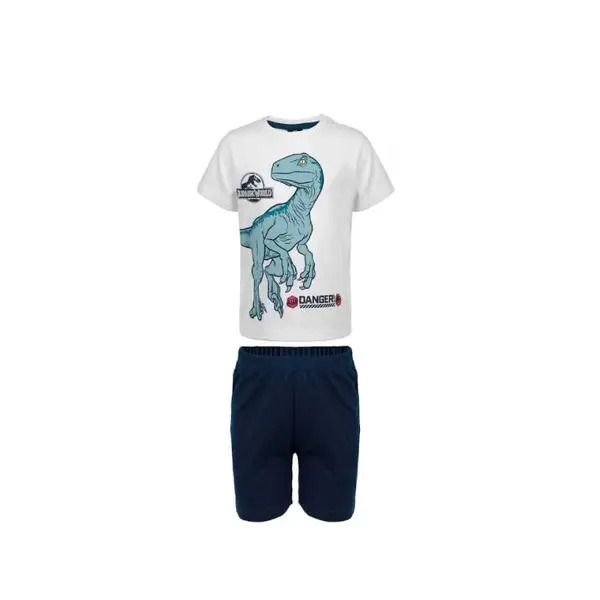 Pijama copii cu maneca scurta, multicolor, 100% bumbac, Danger, Jurassic World Engros