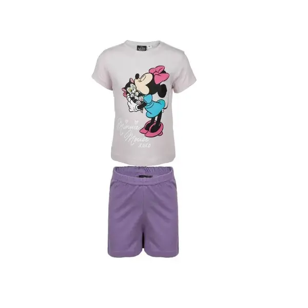 Pijama copii cu maneca scurta, multicolor, 100% bumbac, Love, Minnie Mouse Engros