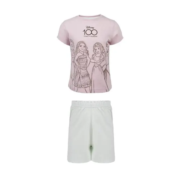 Pijama copii cu maneca scurta, multicolor, 100% bumbac, Princess, Disney Engros