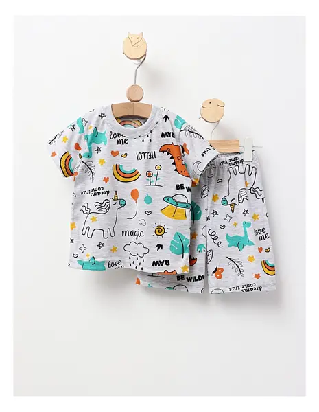 Pijama de vara gri dino Hello!!!