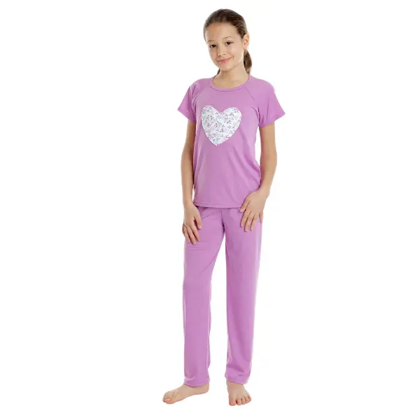 Pijama fete AP2528 lila Heart, Andana | marimea 36 (9/10 ani)
