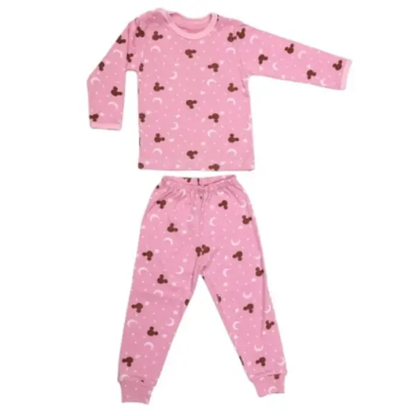 Pijama maneca lunga RB11 roz quartz/imprimeu, Rombaby | 4/5 ani