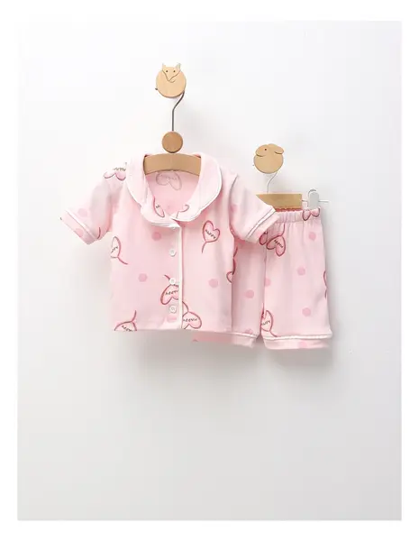 Pijama MS, Cu Happy, roz