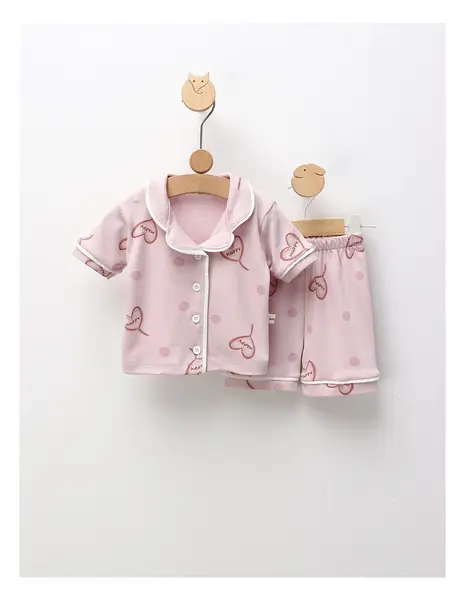 Pijama MS, Cu Happy, roz prafuit