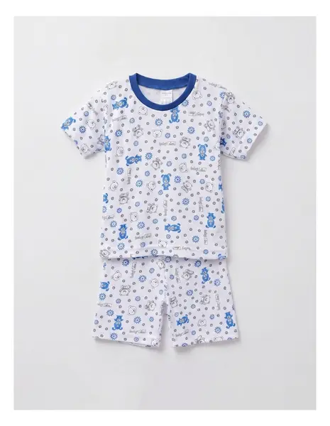 Pijama MS imprimata Baby Bear, cu albastru