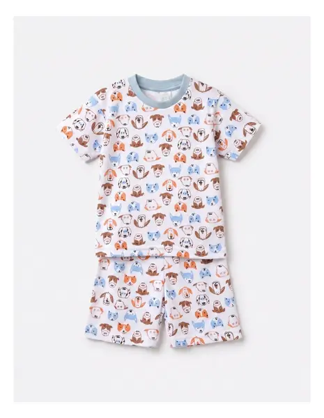 Pijama MS imprimata Catelusi, multicolor