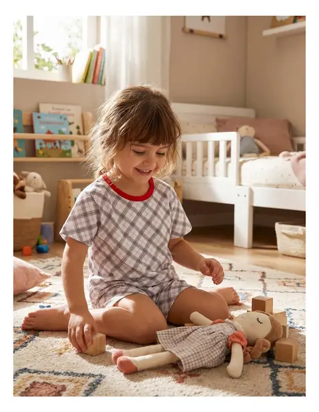 Pijama MS imprimata Daria alb-rosu