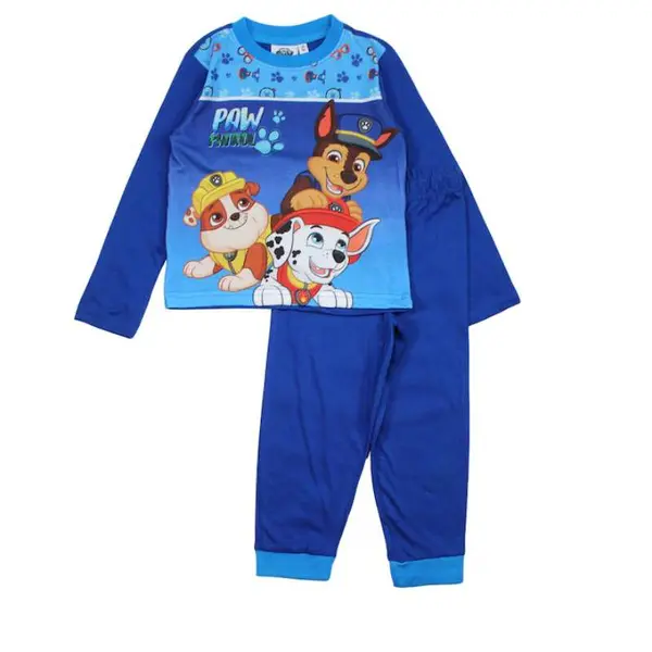 Pijamale copii cu maneca lunga, 100% bumbac, albastru, Team, Paw Patrol Engros
