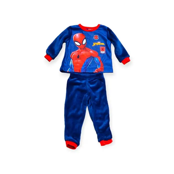 Pijamale copii cu maneca lunga, polar, albastru, Spiderman Engros