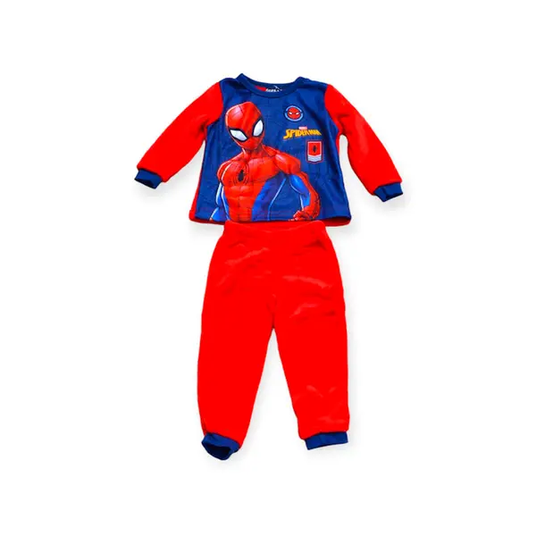 Pijamale copii cu maneca lunga, polar, rosu, Spiderman Engros