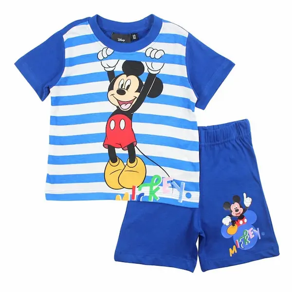 Pijamale copii cu maneca scurta, 100% bumbac, multicolor, Force, Mickey Mouse, Disney Engros