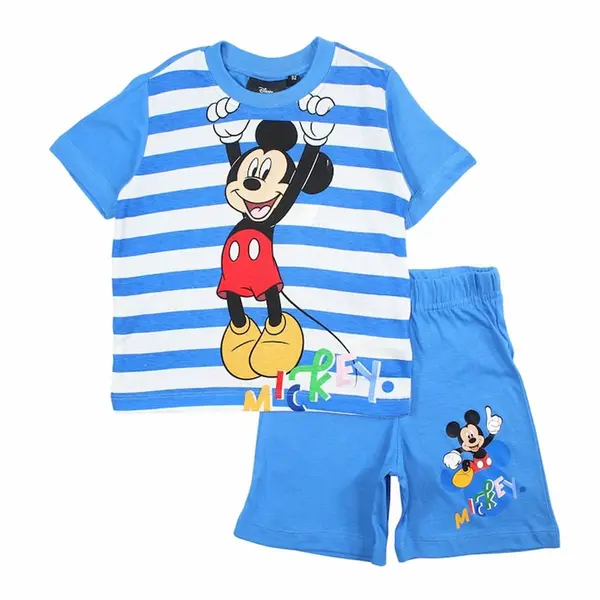 Pijamale copii cu maneca scurta, 100% bumbac, multicolor, Force, Mickey Mouse, Disney Engros