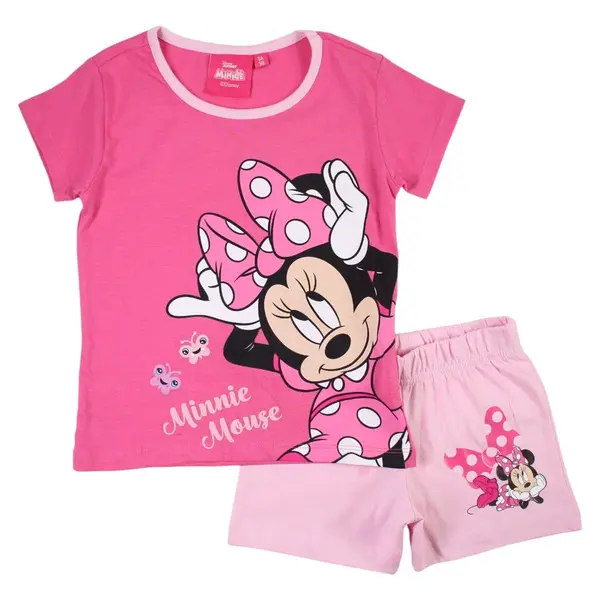 Pijamale copii cu maneca scurta, 100% bumbac, multicolor, Happy Days, Minnie Mouse Engros