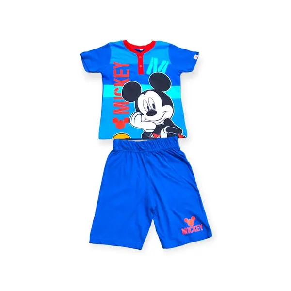 Pijamale copii cu maneca scurta, 100% bumbac, multicolor, Happy, Mickey Mouse Engros