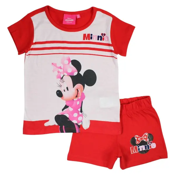 Pijamale copii cu maneca scurta, 100% bumbac, multicolor, Happy Days, Minnie Mouse, Disney Engros
