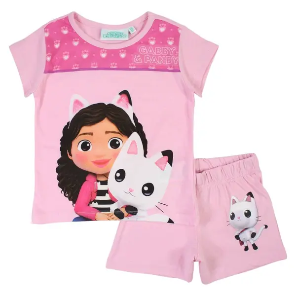 Pijamale copii cu maneca scurta, 100% bumbac, multicolor, Happy Days, Gabby s Dollhouse Engros