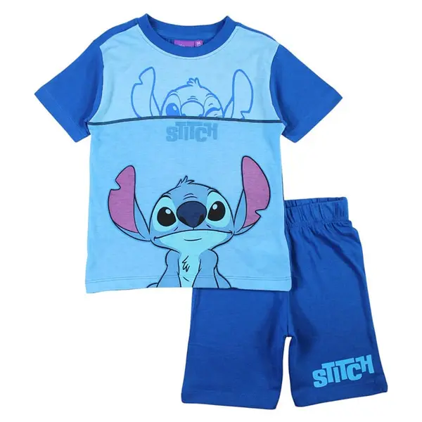 Pijamale copii cu maneca scurta, 100% bumbac, multicolor, Happy Days, Stitch Engros