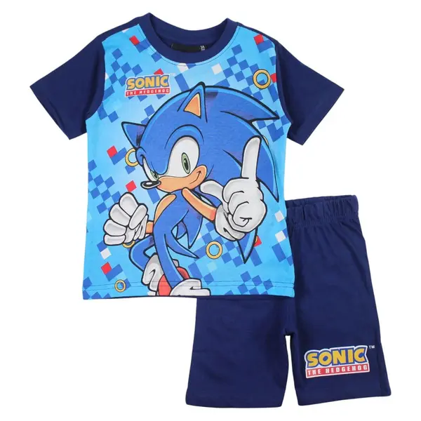 Pijamale copii cu maneca scurta, 100% bumbac, multicolor, Happy Days, Sonic Engros
