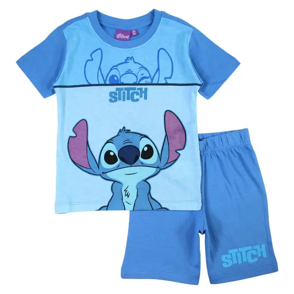 Pijamale copii cu maneca scurta, 100% bumbac, multicolor, Happy, Stitch Engros