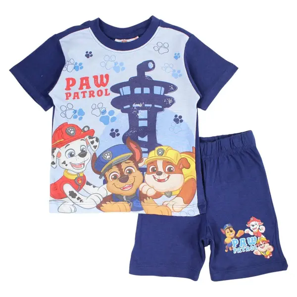 Pijamale copii cu maneca scurta, 100% bumbac, multicolor, Happy, Paw Patrol Engros
