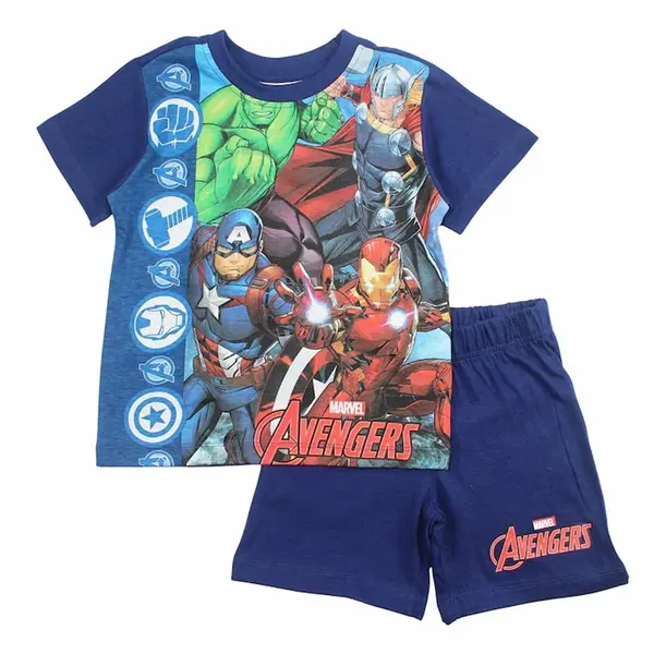 Pijamale copii cu maneca scurta, 100% bumbac, multicolor, Team, Avengers, Marvel Engros